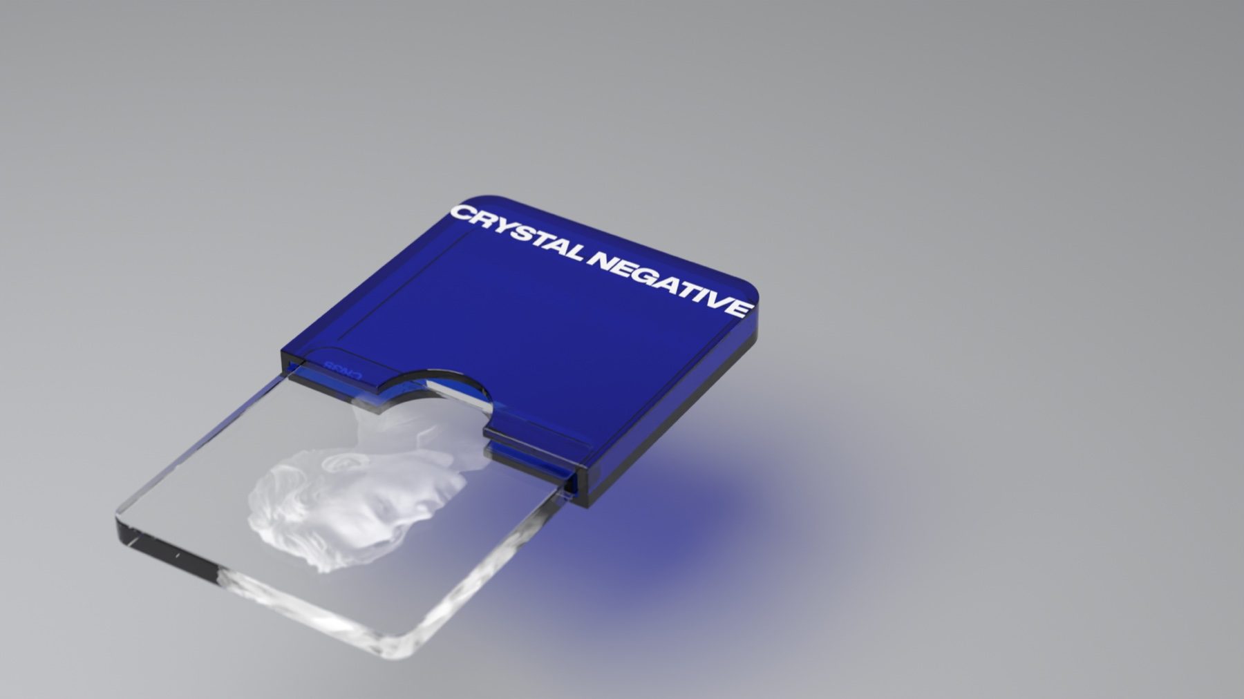 A CN35 half pulled out of its Cobalt acrylic sleeve